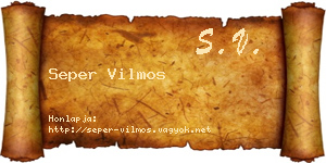 Seper Vilmos névjegykártya